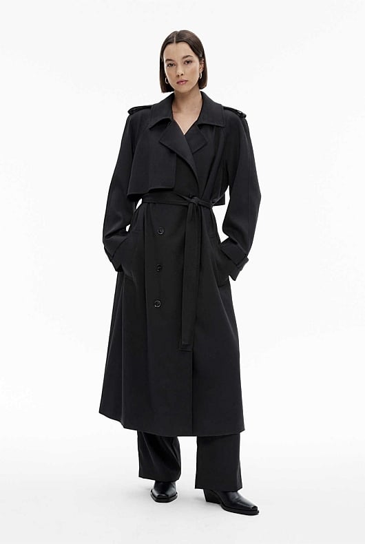 Draped Trench Coat