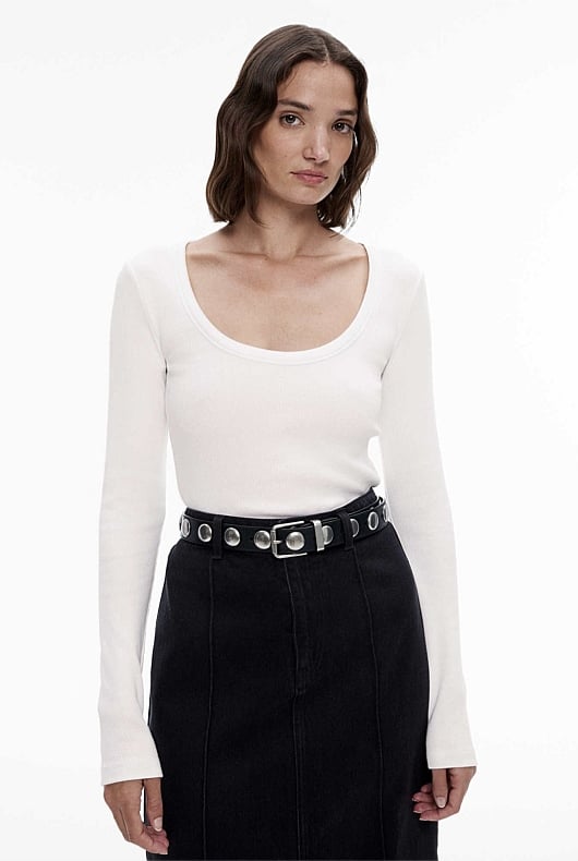 Scoop Neck Rib Top