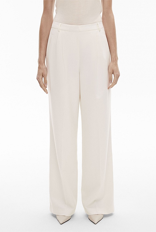 Wool Blend Relaxed Rise Trouser