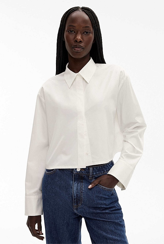 OCRF Cropped White Shirt