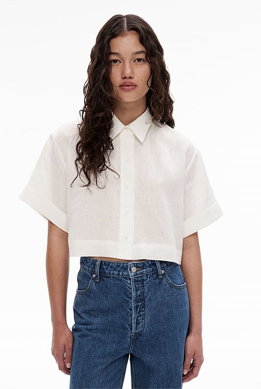 Linen Crop Shirt