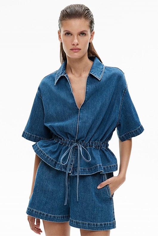 Bow Denim Shirt