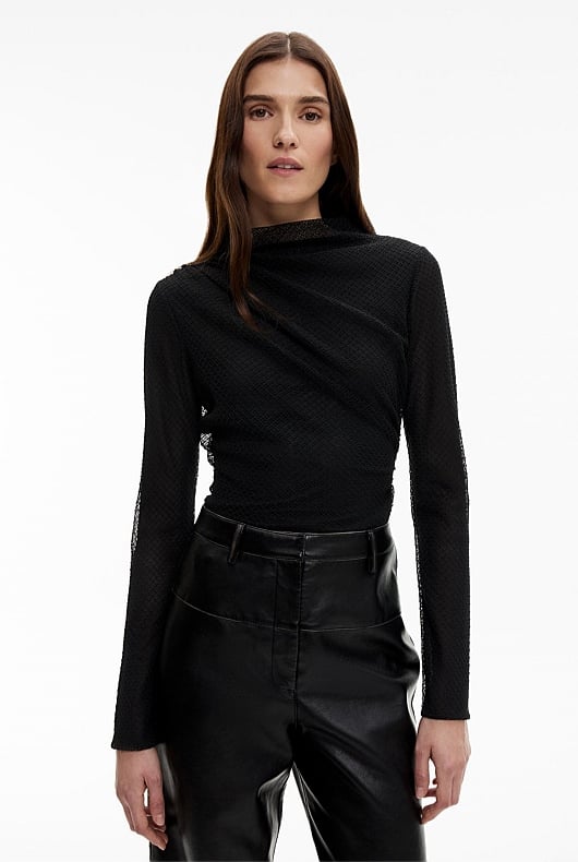 Openwork Jersey Top