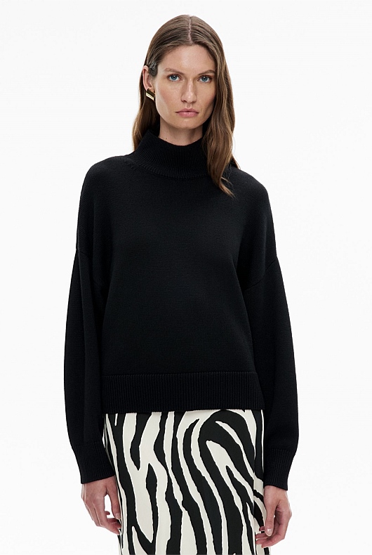Hi Neck Relaxed Knit