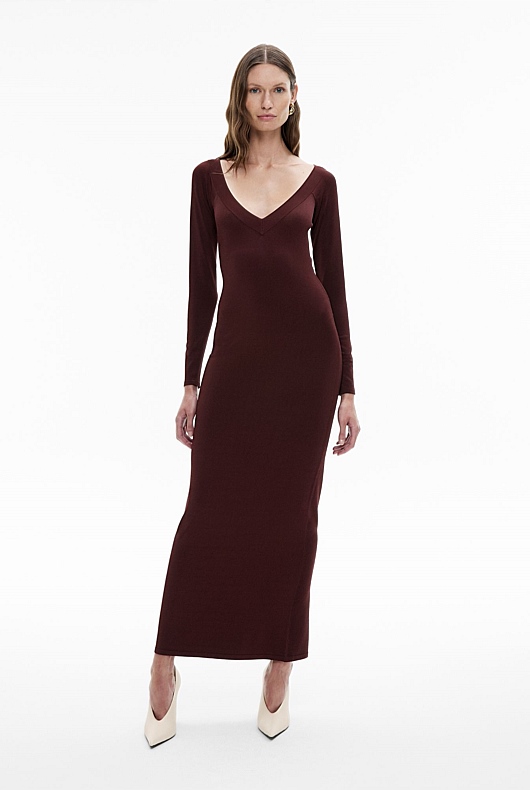 Wide Neck Knit Dress