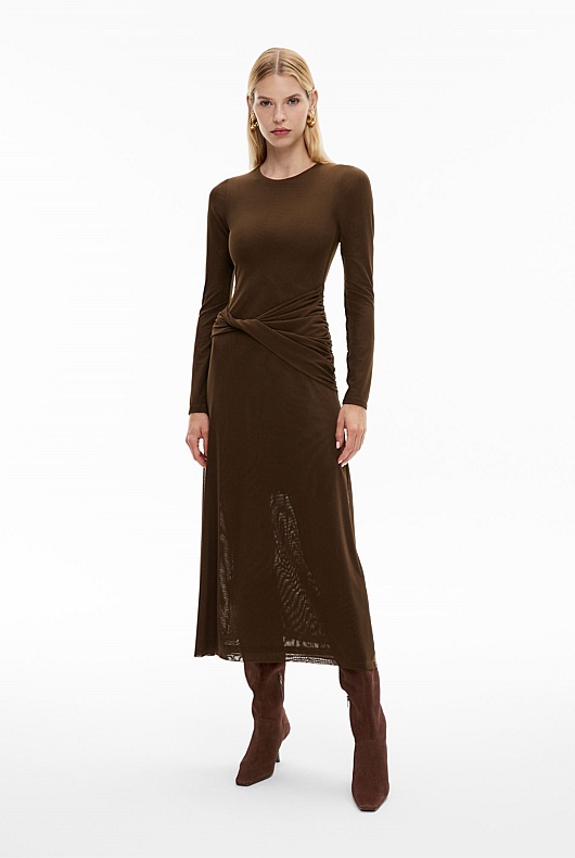 Mesh Twist Front Dress