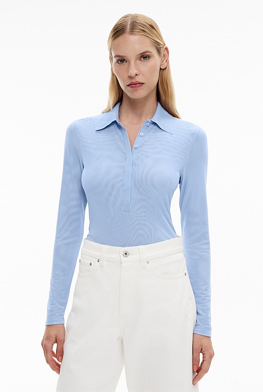 Mesh Polo Top