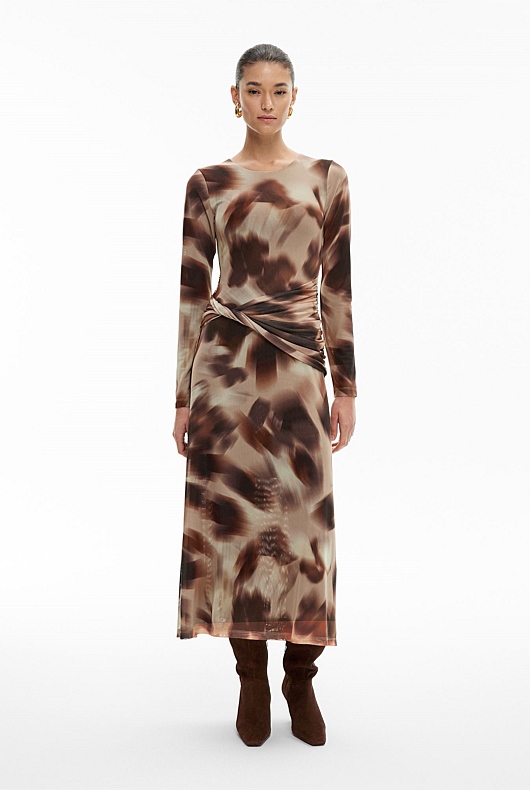 Mesh Twist Front Dress