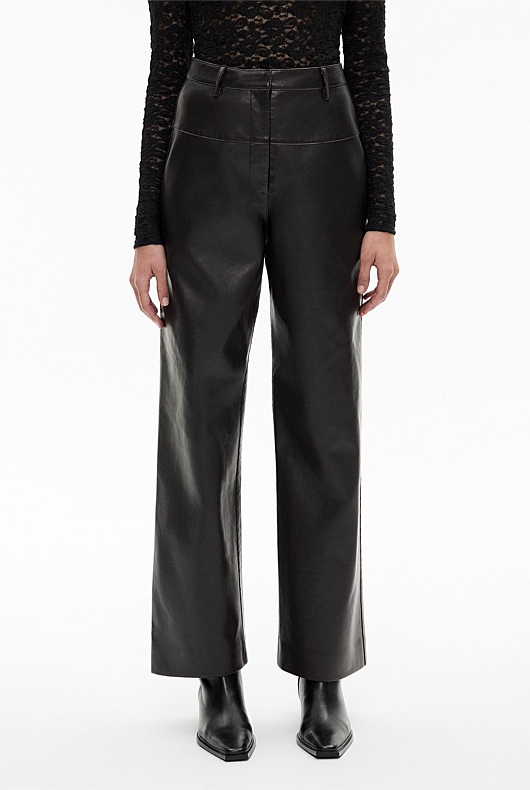 Spliced Faux Leather Pant