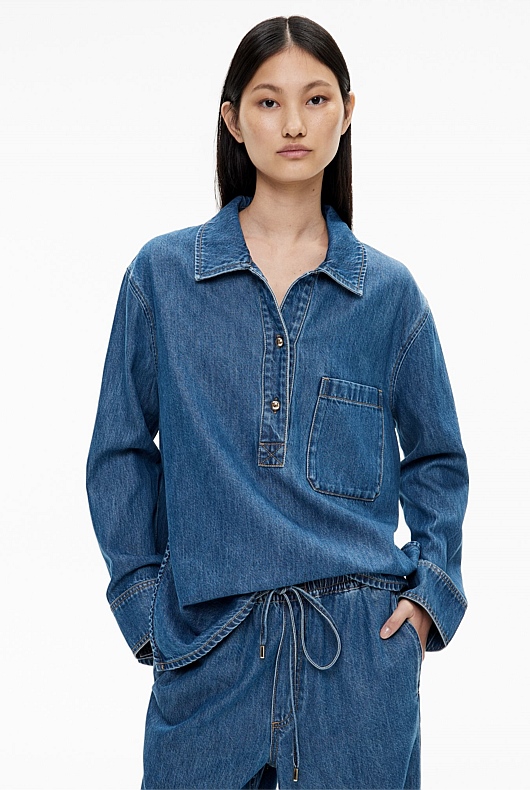 Denim Polo Shirt
