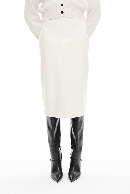 Croc Effect Midi Skirt