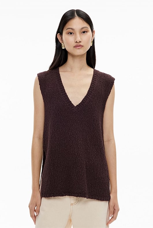 Textured V Neck Tank Top