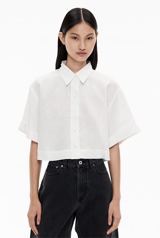 Linen Crop Shirt