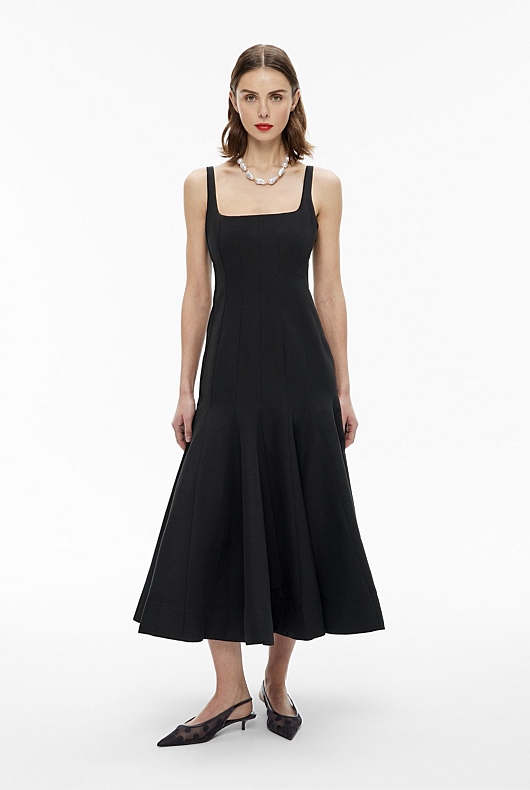 Square Neck Flared Dress