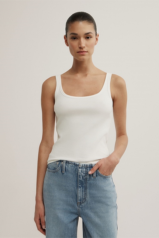 Fine Scoop Neck Tank
