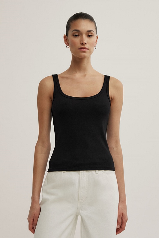 Fine Scoop Neck Tank
