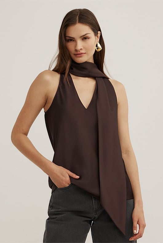 V-Neck Scarf Top