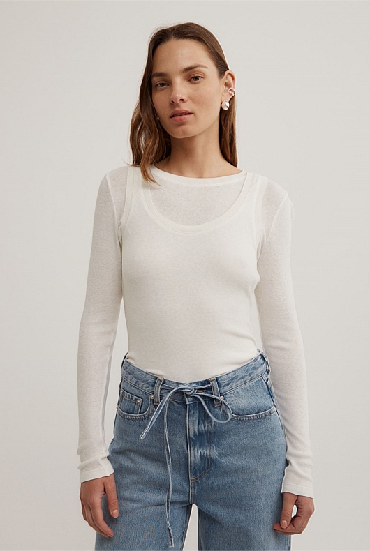 Long Sleeve Overlay Top