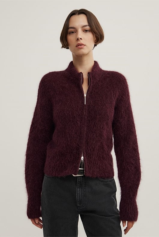 Fluffy Funnel Bomber Jacket