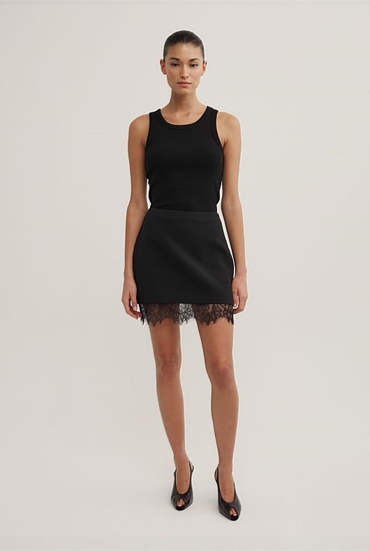 Lace Hem Mini Skirt