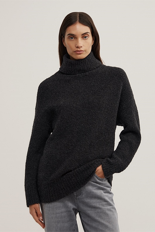 Boucle High Neck Knit