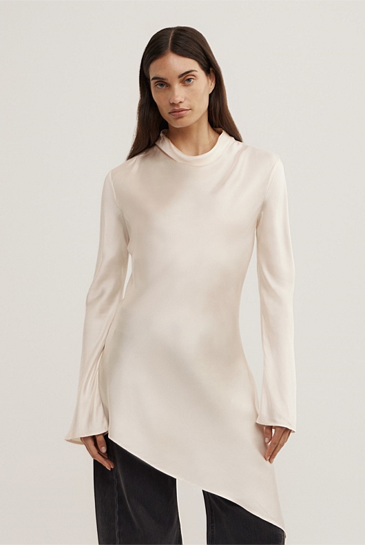 Long Sleeve Asymmetric Tunic Top