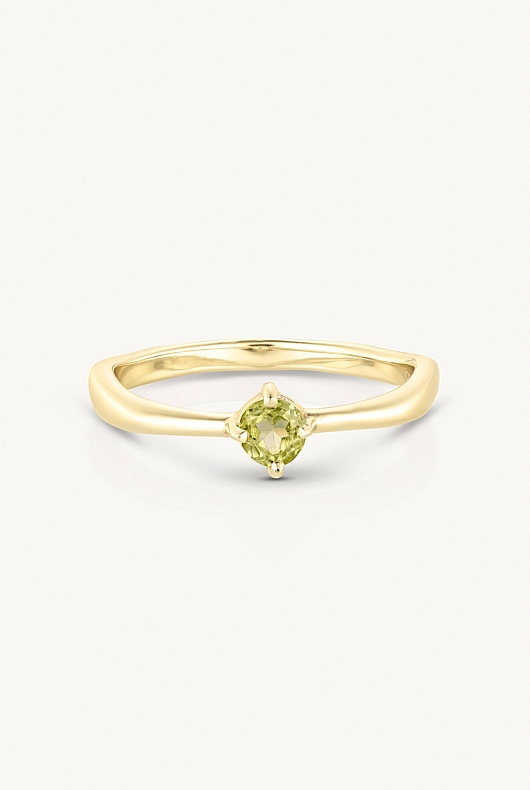August Peridot Gold Birthstone Ring