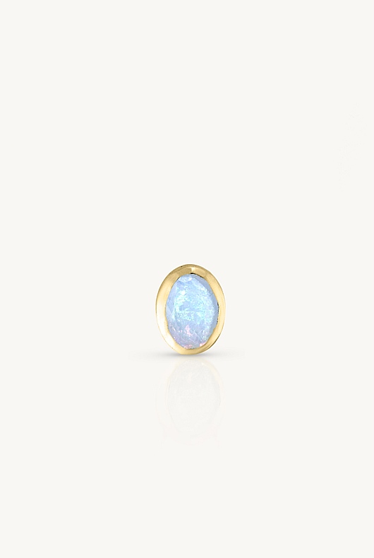 October Opal Gold Oval Birthstone Charm