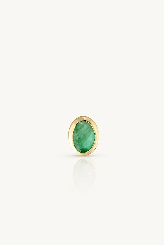 May Emerald Gold Oval Birthstone Charm