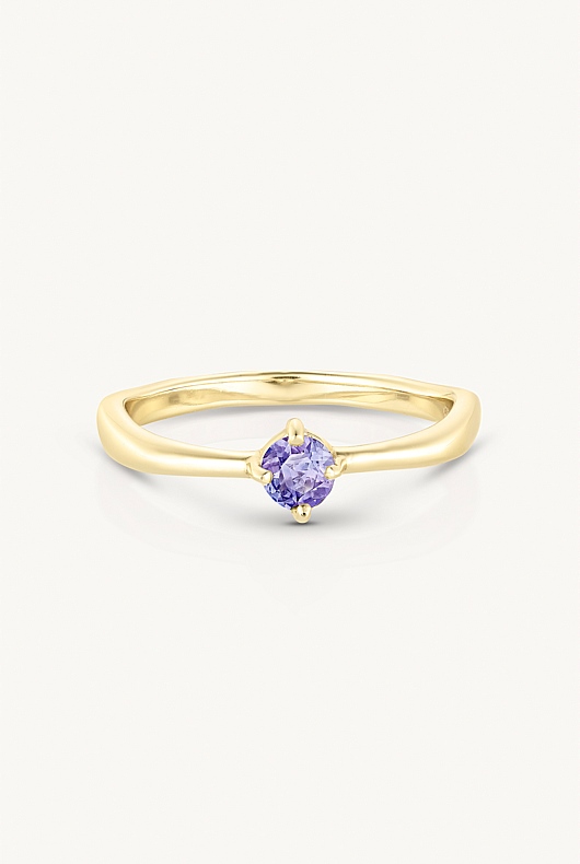 December Tanzanite Gold Birthstone Ring