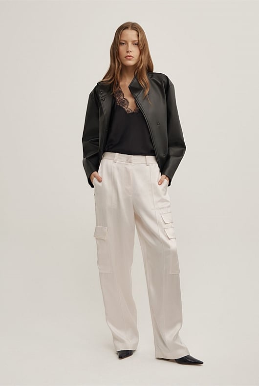 Satin Cargo Pant