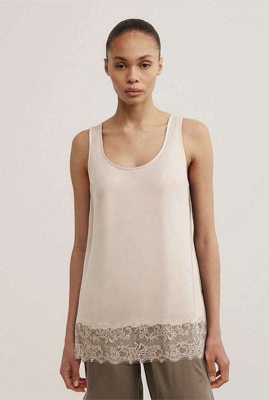 Lace Hem Tank Top