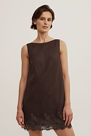 Linen Lace Mini Dress