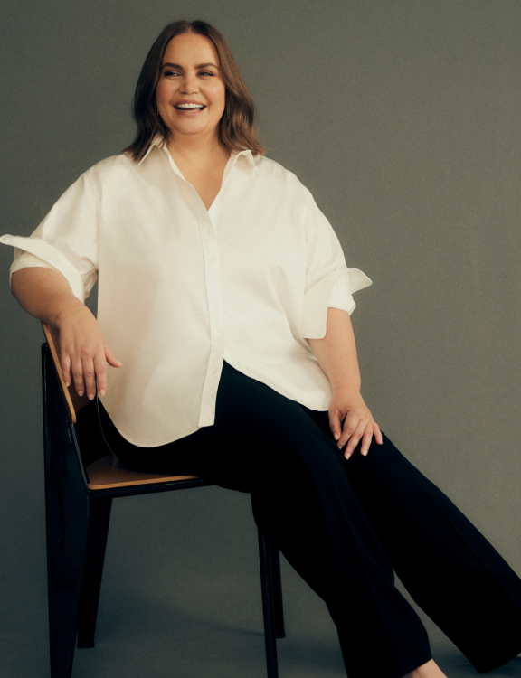 Jelena Dokic in Witchery White Shirt Campaign 2024