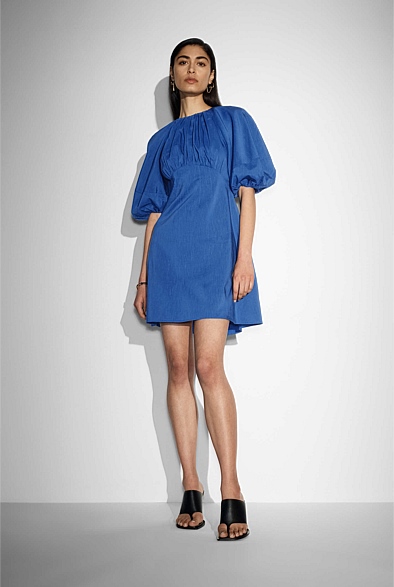 Ultra Blue Puff Sleeve Mini Dress - Women's Mini Dresses | Witchery