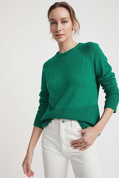 Malachite Crew Neck Slouch Knit - Women's Crew Neck Jumpers | Witchery