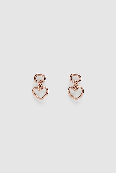 Rose Gold Twist Metal Heart Earring - Women's Earrings | Witchery