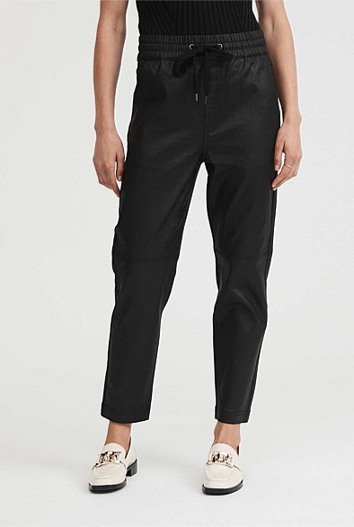 Black Denim Coated Jogger - Women's Denim & Jeans | Witchery