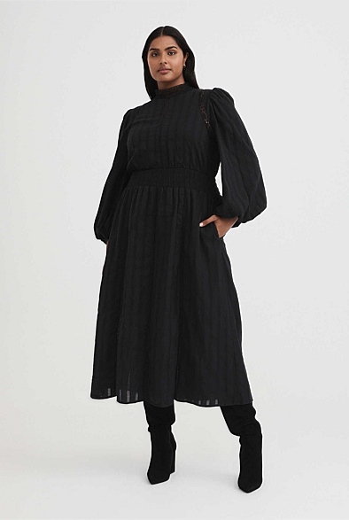 Black Lace Trim Dress - Women's Black Dresses | Witchery
