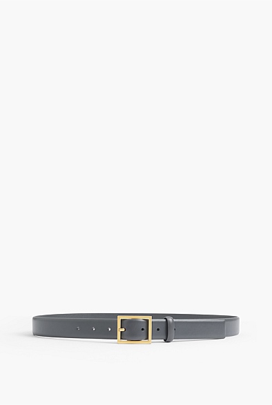 Smoke Grey Sharp Buckle Belt - Women's Belts | Witchery