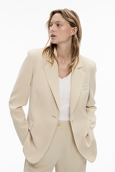 Quartz Acetate Blend Blazer - Women's Blazers | Witchery