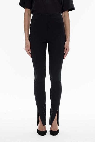 Black Ponte Split Legging - Women's Black Pants | Witchery