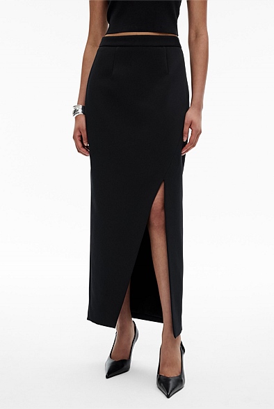 Black Split Front Maxi Skirt - Women's Maxi Skirts | Witchery