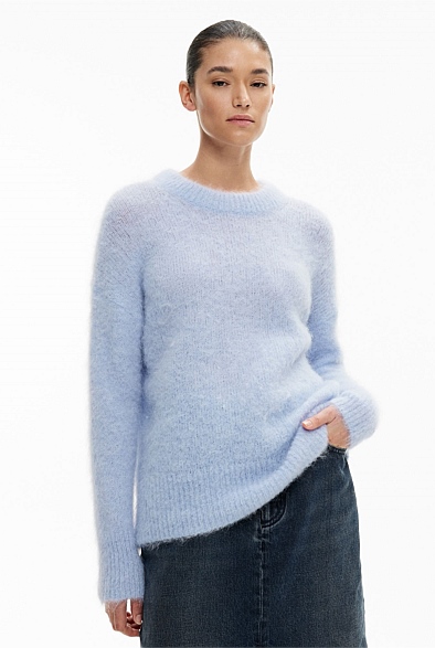 CECE Fluffy Knit Jumper - Cornflower Blue main image 1
