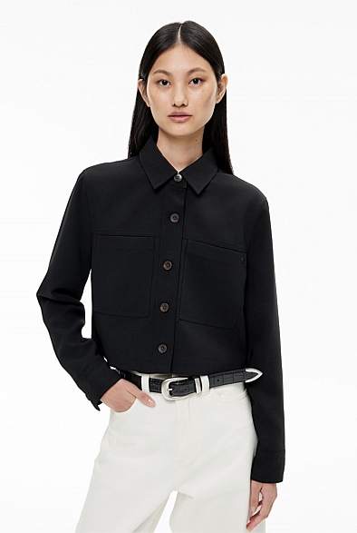 Black Patch Pocket Shacket - Women's Shackets | Witchery