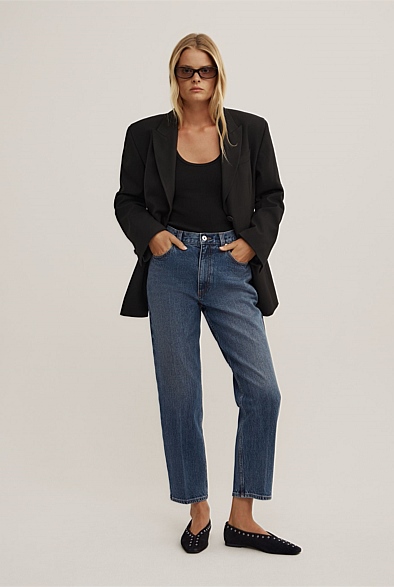 Crease Front Crop Jeans