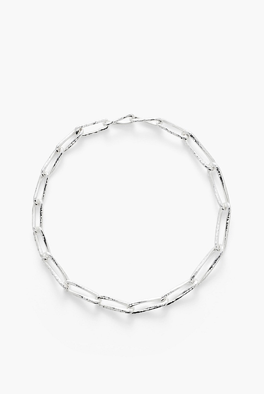 Silver Textured Gradient Link Necklace - Women's Necklaces | Witchery