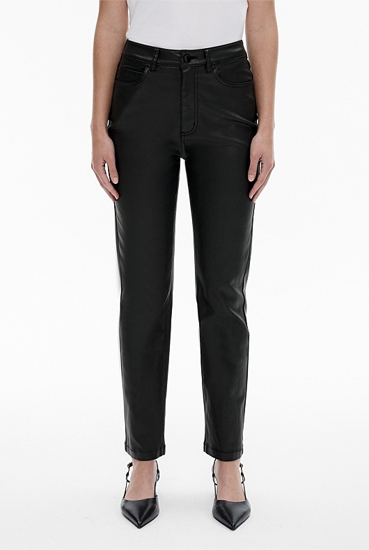 Black Coated Slim Straight Jean - Women's Straight Leg Jeans | Witchery