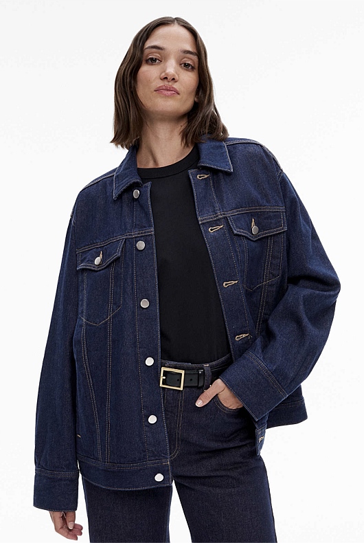 Indigo Blue Oversized Denim Jacket - Women's Denim Jackets | Witchery