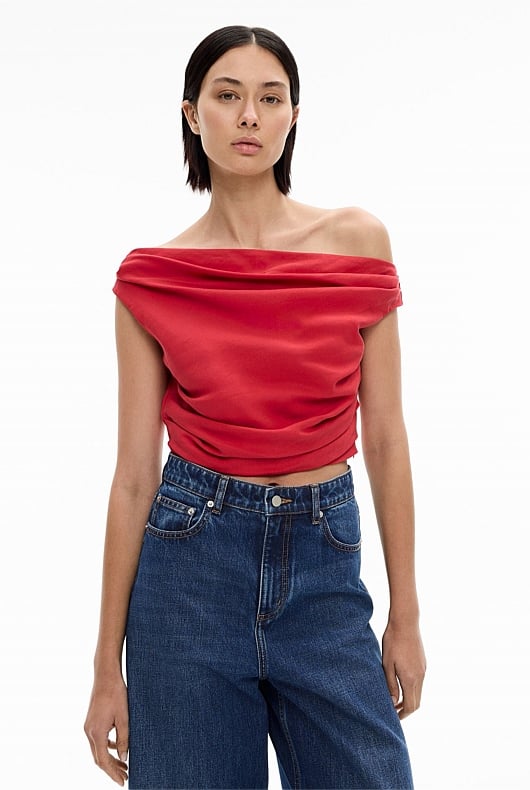 Flame Red Off Shoulder Top Women's Evening Tops Witchery — free download